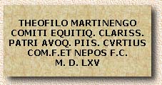 l'inscription d'un autre Martinengo des comtes Palatini Theophilo